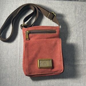 Red Canvas Crossbody Bag